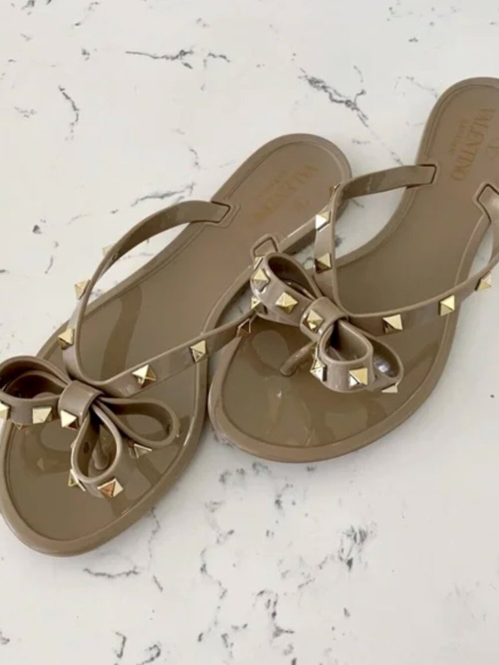 Valentino Rockstud Jelly Flat Sandals